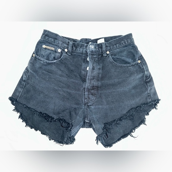 Vintage Calvin Klein Cut Off Distressed Denim Shorts Womens 7 - Picture 2 of 3